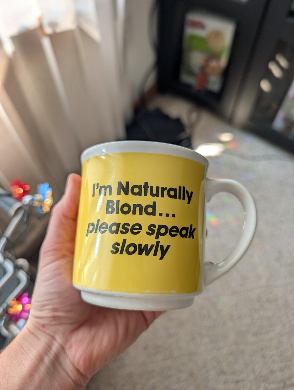 Vintage 80-90s Retro Funny Coffee Mug Cup Naturally Blonde Humor Drinkware Vtg